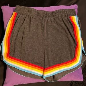 Rainbow retro style shorts